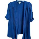Route 66 Blue Open Front Cardigan, Short Sleeve, Large Photo 0