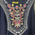 Anthropologie Anthropology Mauve Navy Embroidered, Mirror Bead Accented "TISA" Dress SIZE 2 Photo 1