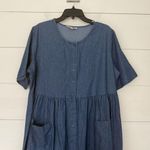 Woman Within Women’s 16W Blue Ruffle Maxi Dress Plus Size Photo 0