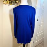 C by BLOOMINGDALES Cashmere Long Line Button Front Sweater w/Pockets Women’s L Blue Size M Photo 5