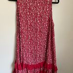 Papillon Floral Ruffle Smock Red Mini Dress XL Scandigirl Preppy Layering Tunic Photo 4