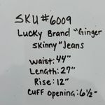 Lucky Brand Jeans Womens 18W Blue Ginger Skinny Distressed Embroidered Floral Photo 15