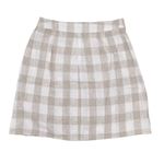Madewell NEW  Linen Blend Tulip Hem Mini Skirt Undyed NE700 Check Print Size 00 Photo 3