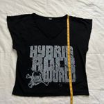 Japanese brand Black and grey skull print Hybrid Rock World graphic T Photo 5