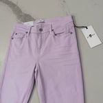 7 For All Mankind  NWT The Ankle Skinny Raw Hem Womens 28 Lavender Purple Stretch Photo 6