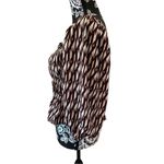 Open Edit  Striped Blouse Balloon Sleeve Boat Neck Lightweight ￼ Photo 2