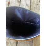 Joan & David  Navy Blue And Tan Woven Cosmetic Bag‎ Makeup Toiletries Photo 5