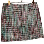 Loft  Tweed Blend Zip Pocket Colorful Pencil Skirt Size 10 Feminine Career Office Photo 3