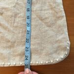 J.Crew Women's Fringe Embroidered Linen Keyhole Crewneck Tan White Top Size 00 Photo 4