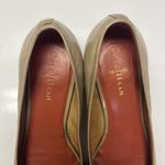 Cole Haan  Open Toe Wedge Patent Leather Shoes | 8B Tan Neutral Peep Toe Photo 2