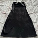 Threads & States black satin spaghetti straps cowl neck slip dress, size S party Photo 3