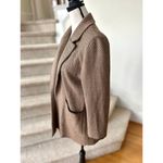 J.Crew Sophie Brown Herringbone Cotton Merino Wool Sweater Cardigan Blazer Photo 3