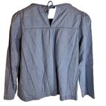 Madewell ‎ Denim Puff-Sleeve Swing Womens Shirt Tie Back Size Medium Blue Photo 2