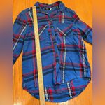 BDG Blue Plaid Flannel Button-Up Shirt | Women’s Medium Photo 3