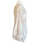 POL EUC  Small Pale Pink Lace Crochet Blouse Flare Sleeve Photo 1