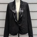 Forever 21 NWT  Black Blazer | Sequin Lapel Black Blazer Photo 0