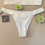 Zaful Ribbed Bikini Cutout & High Leg Bikini Set White Size 6 Medium Photo 3