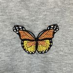 Hoodie Women’s XL Sweatshirt Embroidered Butterfly Grey Hooded Photo 3