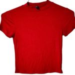 Forever 21 Women's Vibrant Red Short Sleeve Crop Top Sz S Photo 0