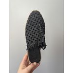 Free People  Women's Black Mirage Mules Woven Leather Slip On Boho Size 38 Photo 5