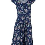 Joni Blair Vintage Fit & Flare Dress Size 3 Retro Pin Up Navy Pink Cottagecore Photo 0