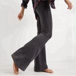 Aerie  Groove On Flared Pants Velvet Ribbed High Rise Gray Small New Lounge Boho Photo 1
