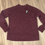 Victoria's Secret Victoria Secret Pink Boyfriend Sweater Knit Campus‎ Crew Pullover Maroon Size S Photo 0