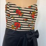 Black Dress with Floral Striped Top Size M Photo 1