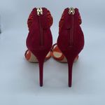 Alexandre Birman Orange Red suede leather colorblock knotted strappy heels 40.5 Photo 4