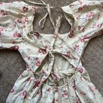 WAYF Nordstrom  Babydoll Cottage Core Floral Dress Cream Puff Sleeves Bow Size XS Photo 4