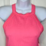 Aerie NWT AE Superchill Seamless High Neck Bra Crop Top Ribbed Halter Coral XL Photo 2