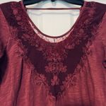 Lucky Brand  burgundy top with lace XS Photo 3