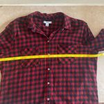 Croft & Barrow  Womens L Button Front Flannel Red Black Buffalo Plaid Check Photo 6