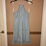 Foxiedox Anthropologie Ocala Lace Halter Cocktail Dress Dusty Blue XS Photo 2