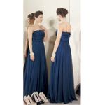 Monique Lhuillier Ruffle Evening Gown, Navy Blue, Size 4 Photo 5