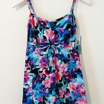 Swim Solutions Empire Waist Tummy Control Swimdress floral Swimsuit Size 8 NWT Photo 1