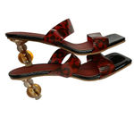 Eilyken Square Toe Ladies Slippers Funky Clear Heel Women Leopard Slides US‎ 10 Black Photo 7