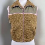 For Love & Lemons Pink Teddy Sherpa Vest Medium Photo 5