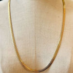 Gold tone long flat chain necklace Photo 0