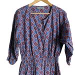 Rachel Comey  Holt Geometric Print Purple Blue Puff Sleeve Ankle Jumpsuit Size 4 Photo 5