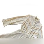 Vintage 70s Yellow Hippie Boho Western Floral Lace Long Sleeve Flowy Midi Dress Size L Photo 3