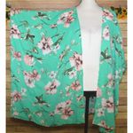 Eleven Oaks Mint Green & Pink Floral Open Front Poncho Cardigan Kimono Ladies M Size M Photo 4