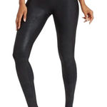 Spanx  Faux Leather Leggings Black Medium High Rise Shaping Power Waistband EUC Photo 0