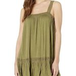 Free People Sweet Thing Tunic Mini Dress Lace-Up Side Ties Moss Medium green Photo 11