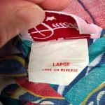 Vintage 70s Dutchess Hawaiian Floral Tunic Apron Top Shirt Luau Tropical Size L Blue Size L Photo 7