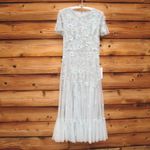 Mac Duggal  9212 Womens Embellished High Neck Cap Sleeve A Line Dress Photo 5