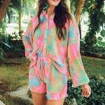 Jess Lea Malibu Sunset Pleated Set Pink and Green Multicolor Women’s Size Medium Photo 2
