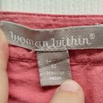 Woman Within  Size 14/16 Salmon Pink Embroidered Floral Popover Tunic Top Photo 4