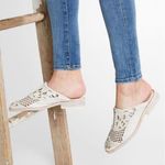 Free People Paramount White Laser Cut Leather Mule Loafers Sz 40 or 9 Photo 2