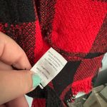 FSL + Apparel Red & Black Buffalo Plaid Fringe Vest Top Size Small Open Front Photo 5